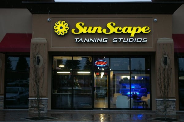 SunScape Tanning storefront in Metro Vancouver