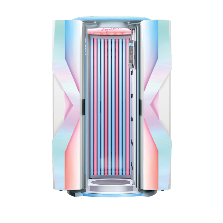 Sunrise 7200 Hybrid Stand-Up Tanning Booth with 3D Sound and Maximum Comfort Cooling System