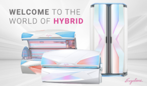 A variety of laydown and stand-up Hybrid Tanning options at SunScape Tanning showcasing the combination of UV and Red Light Therapy